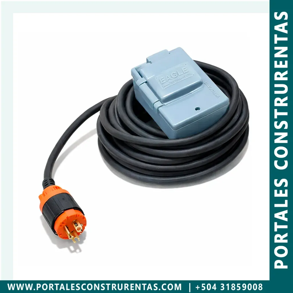 [EX220/20-01] [ RENTA ] Extensión V220 Largo 20 pies, conector NEMA L40-30Amp, caja NEMA 5-20Amp